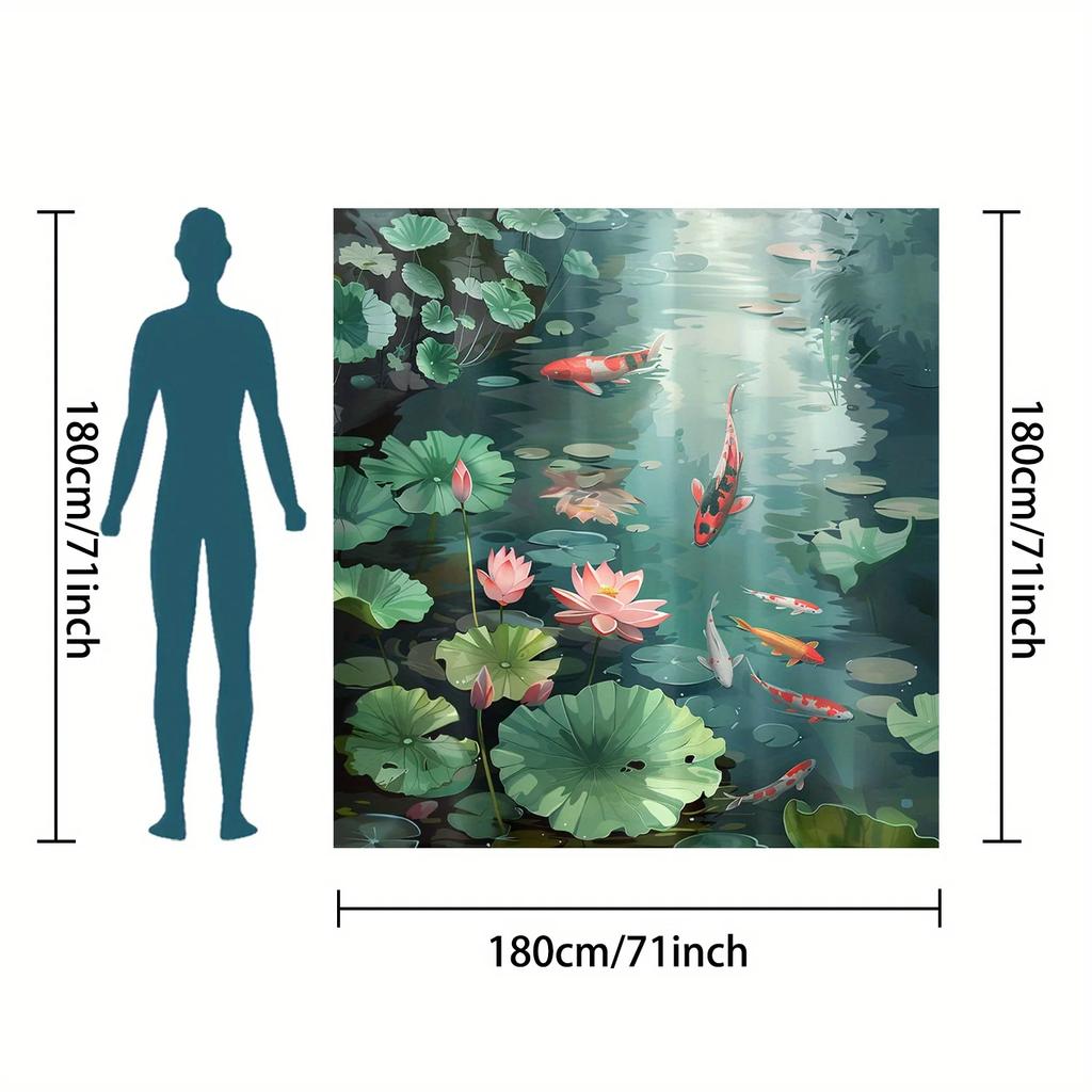 Serene Koi Pond Shower Curtain - Multi-Style Bath Decor, Perfect for Those Who Love Nature-Inspired and Practical Designs