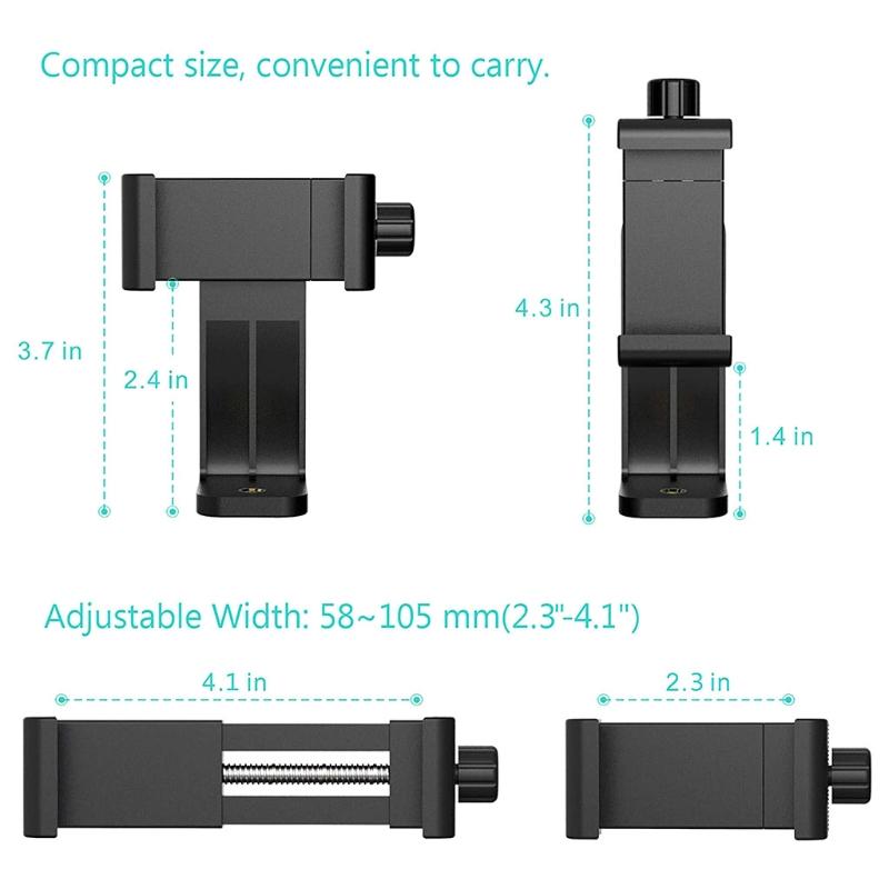 Adjustable Smartphone Tripod Mount Holder Clip for Selfies and Monopods Universal Phone Clamp Accessory