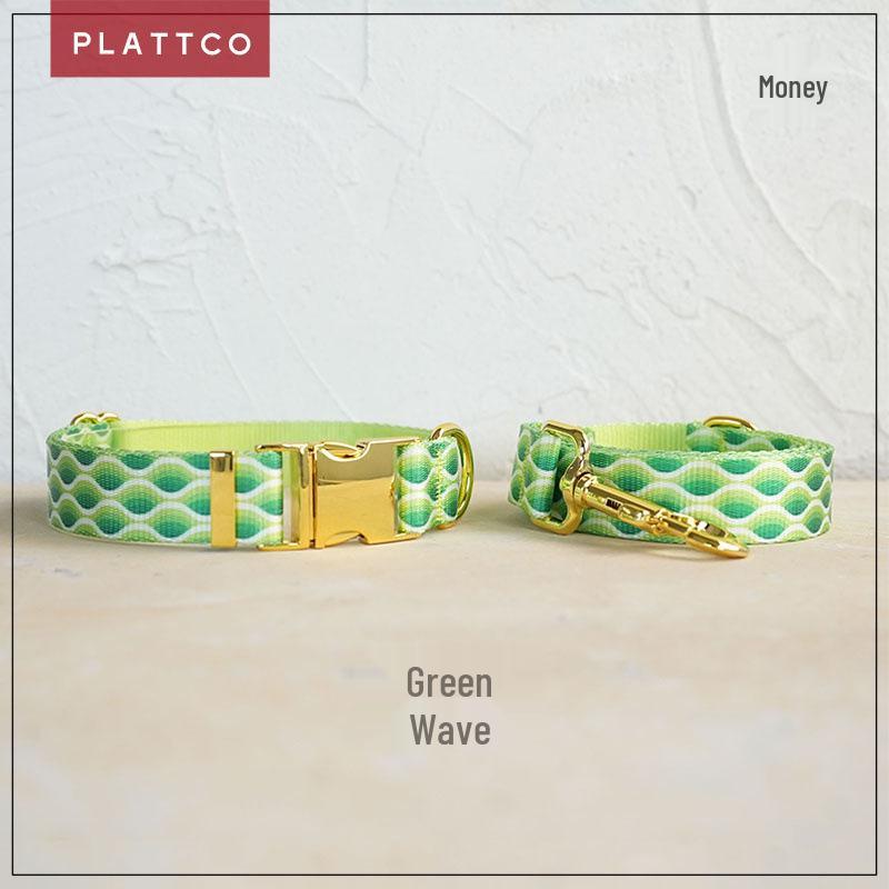 PLATTCO Soft & Comfortable Pet Dog Collar and Leash Set with Metal Buckle - PDC363 Medium