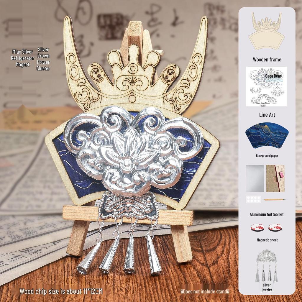 DIY Mother's Day Brocade Magnet Kit - Chinese Style Craft for Team Building