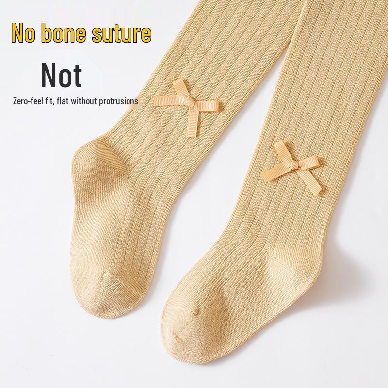 2025 A/W Baby Strampler mit Schleife aus gekämmter Baumwolle - Neugeborene Unifarbene PP-Hose für Frühling/Herbst