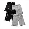Unisex Middelhoge Rechte Pijp Denim Jorts Normale Pasvorm Street Hip Hop Kruis Strass Vijfzakken Denim Shorts