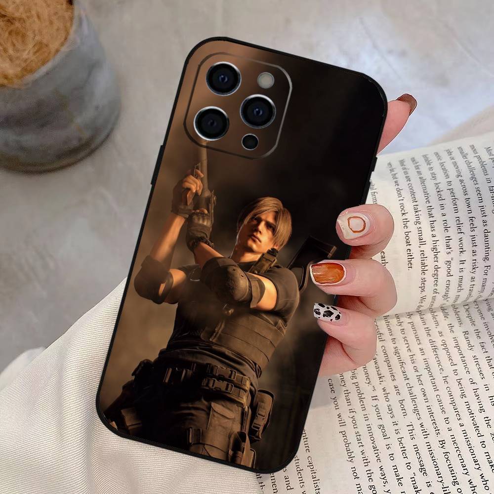 

Ігровий чохол для телефону Resident Evil Requiem Leon для iPhone 17,16,15,14,13,12,11 Plus,Pro Max,XS,М який силіконовий чорний чохол iPhone16e