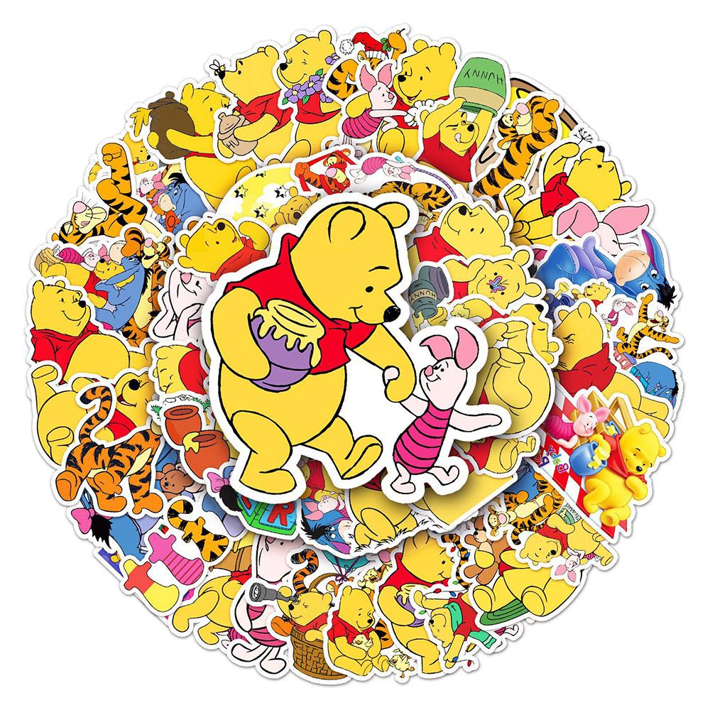 10/30/50pcs Winnie The Pooh Graffiti Stickers Cute Cartoon Bear Decals DIY Guitar Fridge Water Bottle Classic Sticker Toy