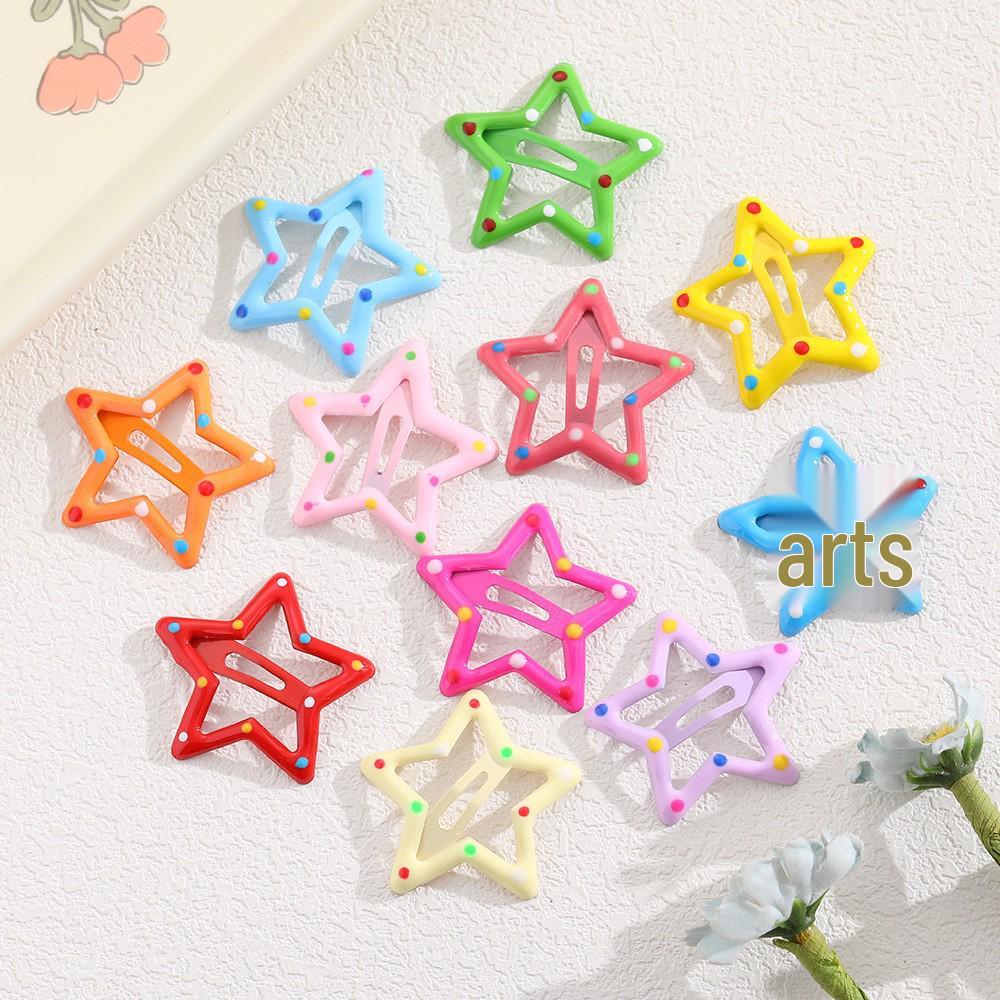 Children's Candy Color Star Hair Clips - Small Size BB Bangs Accessories