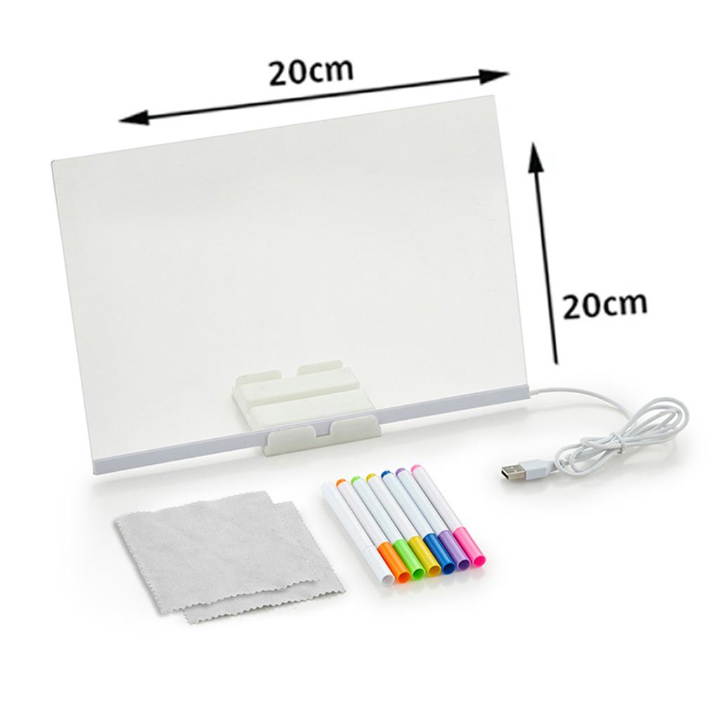 DIY Handwritten Luminous Night Light Erasable Message Board Atmosphere Light Acrylic Painting Board Stall Display Board