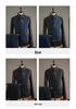 Plus Size Men's Striped Business Casual Wedding & Formal Suit Set