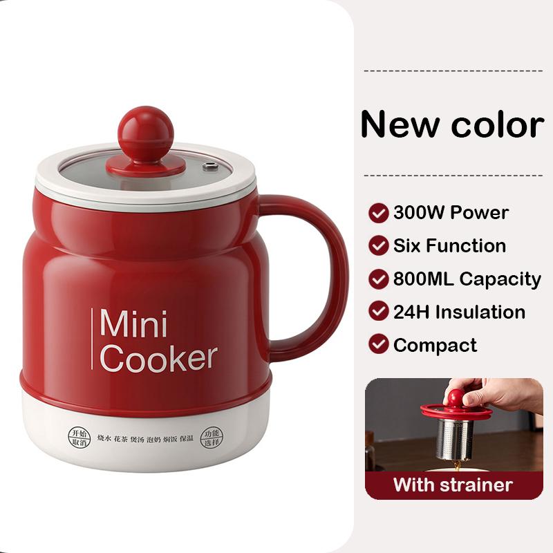 Portable Multifunctional Cooking Cup 0.8L Stew Soup Tonic Milk Tea Coffee warmer Ceramic liner Rice ooker Mini Insulation Kettle