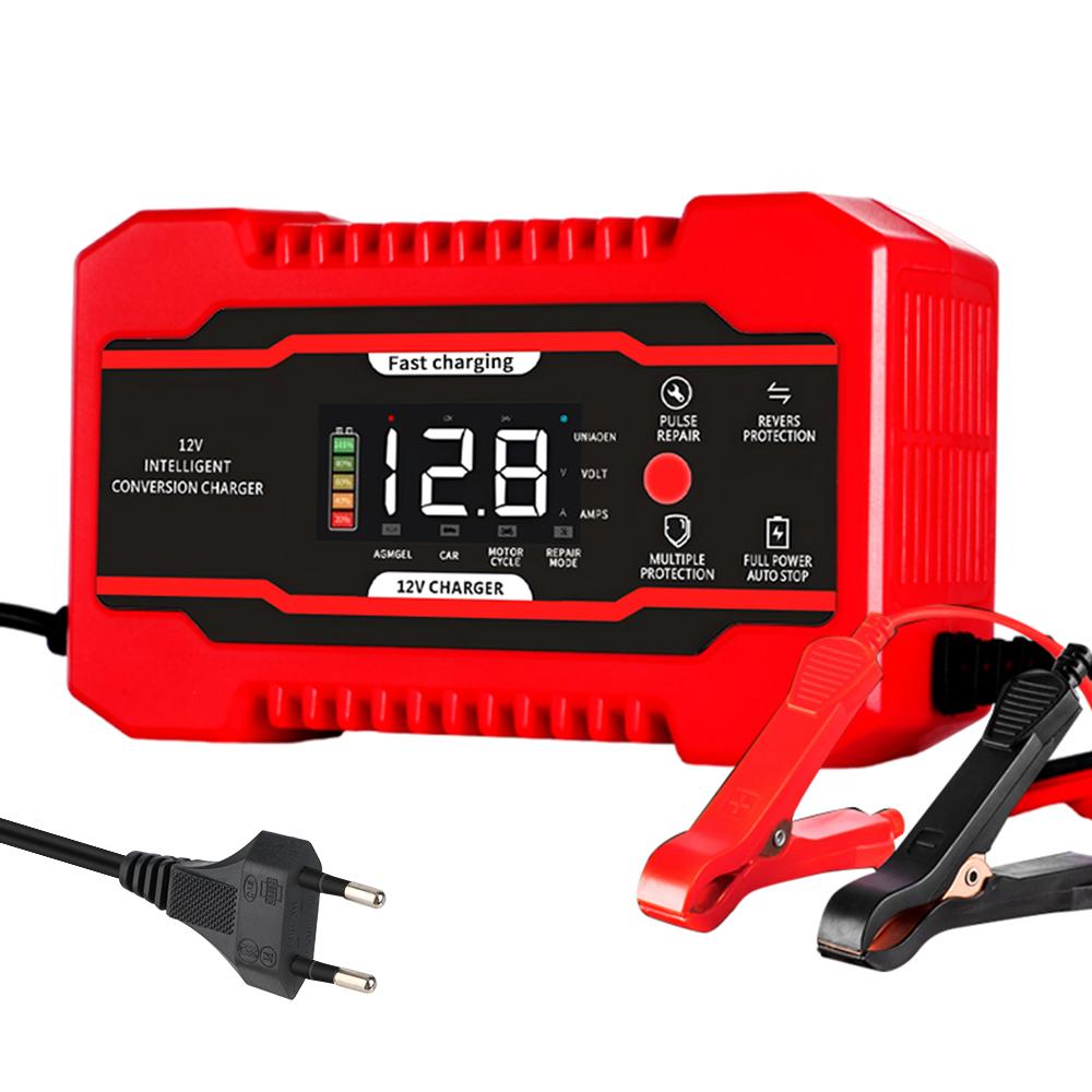 EU/US Plug Multiple Protection Universal Digital LCD Display Battery Maintenance 12V 6A Start-Stop Car Battery Charger For Car SUV Motorcycle Truck
