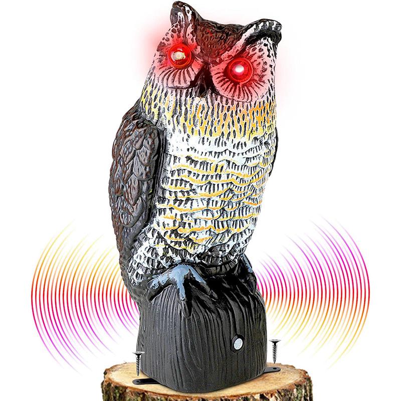Cross-Border Owl: Outdoor Bird-Scaring, Rodent-Repelling Resin Ornament with Head Movement