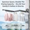 New Retractable Folding Clothes Hanger Space Saving Rotating Wall Mount Clothing Rack Extendable Clothesline Home Use