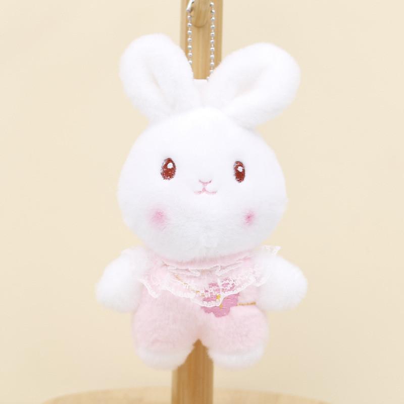 Cute Rabbit Key Holder Plush Ornament Short Plush Stuffed Toy For Gifting And Decor