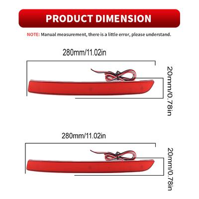 2 PIÈCES Pour VW Transporter T5 Lumière Réflecteur Rouge à LED pour Pare-chocs Arrière Caravelle / Multivan (Pré-lifting) Feux de jour pour feux de brouillard 12-16