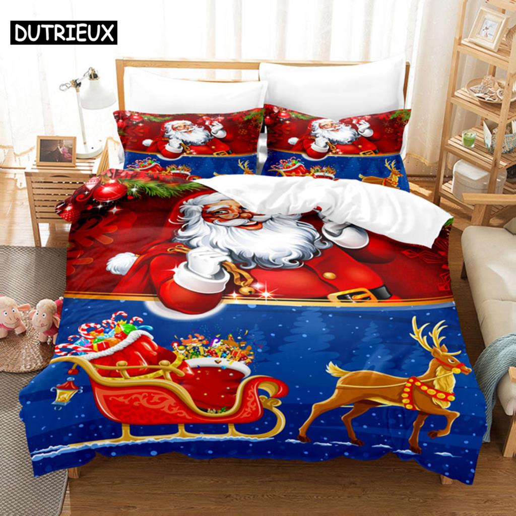 3D Christmas Quilt Cover Bedding Set Duvet Comforter Pillow Case Bed Linens Twin Queen King Double Full Single 3PCS 2PCS Bedroom