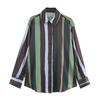 2025 Autumn Elegant Striped Silk Satin Shirt
