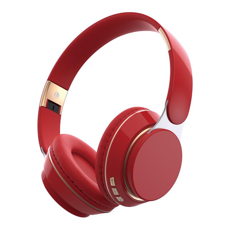 Foldable Over-Ear Bluetooth Headphones with Heavy Bass and Card Slot