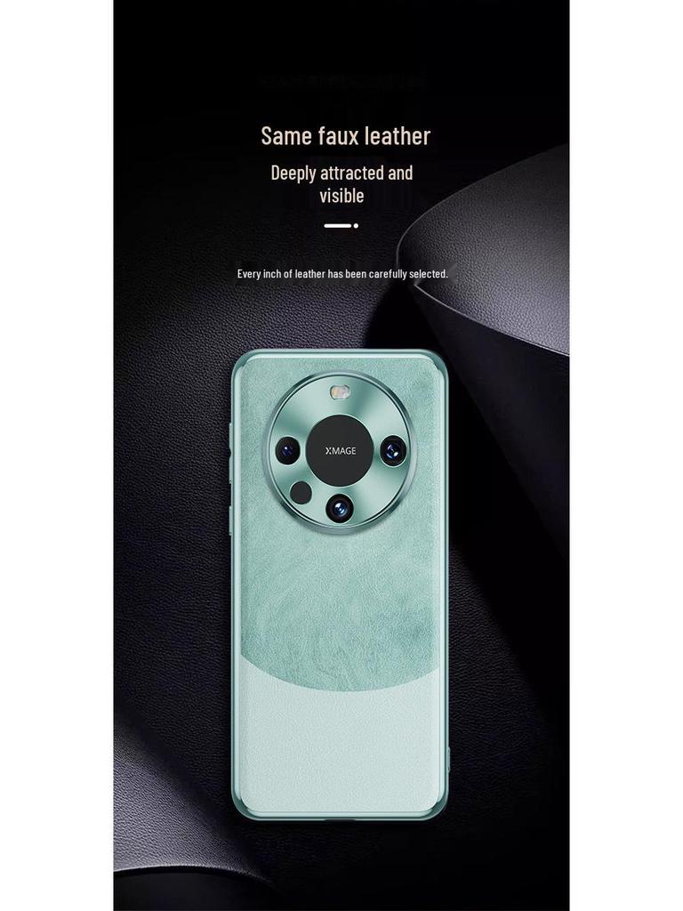 Huawei Mate60 Pro Protective Leather Case - Drop-Proof, Plain Design