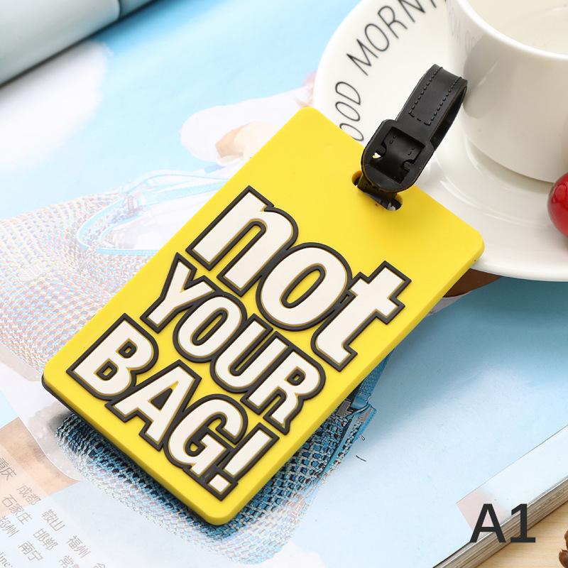 Novelty Strong Luggage Tag Silicone Letter Suitcase Name Address ID Tag Holiday