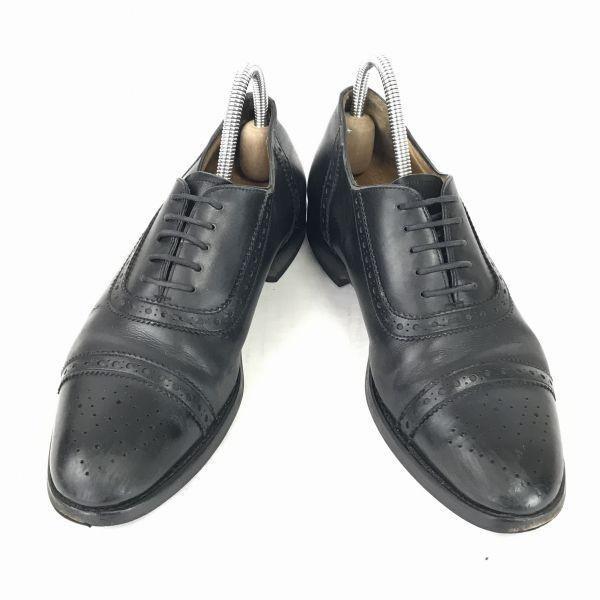 Mack James Genuine Leather Goodyear Welt Punched Cap Toe Business Dress Shoes Size 25.0cm Black(USED)