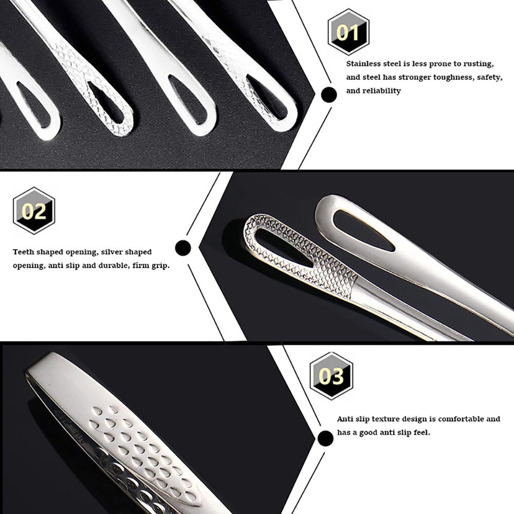 1Pcs Stainless Steel Food Tongs Non-Slip Long Handle Barbecue Clip Steak Buffet BBQ Tongs Kitchen Tools Cooking Accessories
