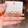 S911 silver needle charm zircon bow long fringed stud earrings women's light luxury niche super fairy temperament earrings