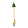 Weihnachtsgabel/Löffel, Langlebiger Edelstahl, mit Niedlicher 3D-Weihnachtspuppen-Dekor Besteck, für Festliches Zuhause Restaurant