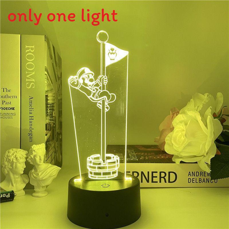 Super Mario Usb Night Light With Color Changing Led For Gaming Room Decor