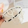 Fashion Pearl Beaded Tassel Hollow Out Headband Forehead Decoration Daily Style Hair Accessories Hot Sale