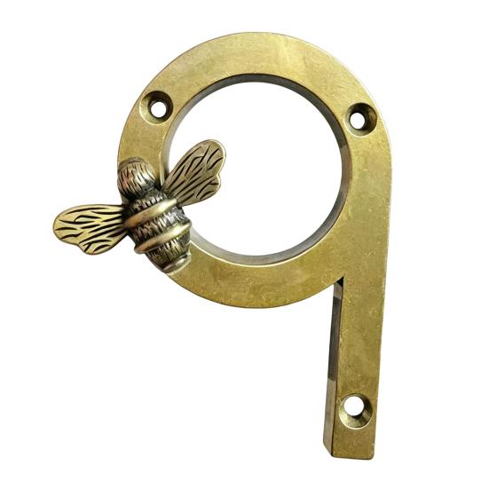 Bee House Number for Outside, Weather-proof Alloy Floating Address Numbers, Metal Number Sign for Door, Mailbox, Wall, Yard