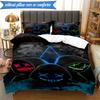 3PCS Cyberpunk Gaming Neon Bedding Set,Including 1pc Duvet Cover And 2pcs Pillowcases Perfect for Bedroom, Dormitory, Fan Christmas gift