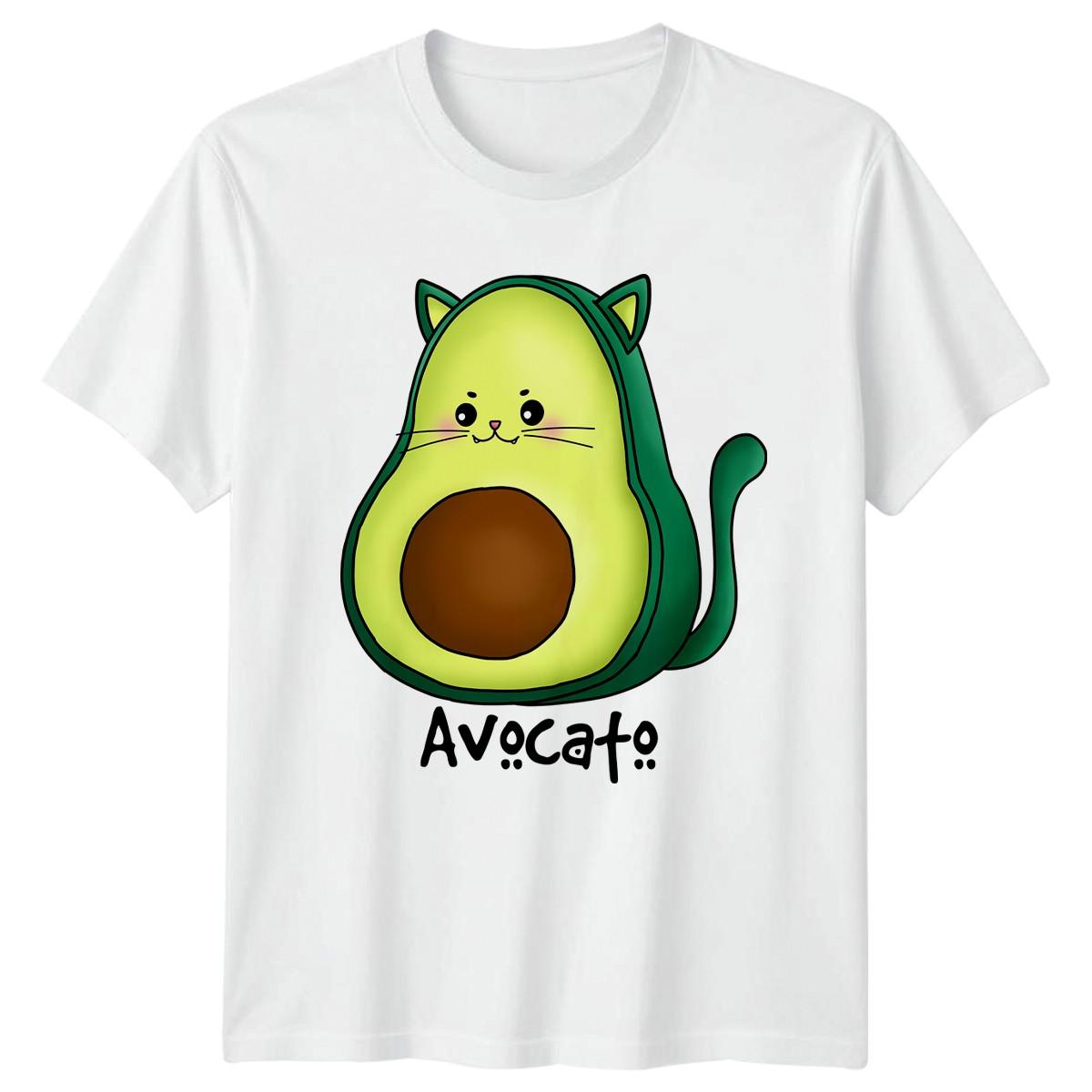 Avocato T-Shirt Avocado Food Puns Cats Birthday Gift For Him And Her S