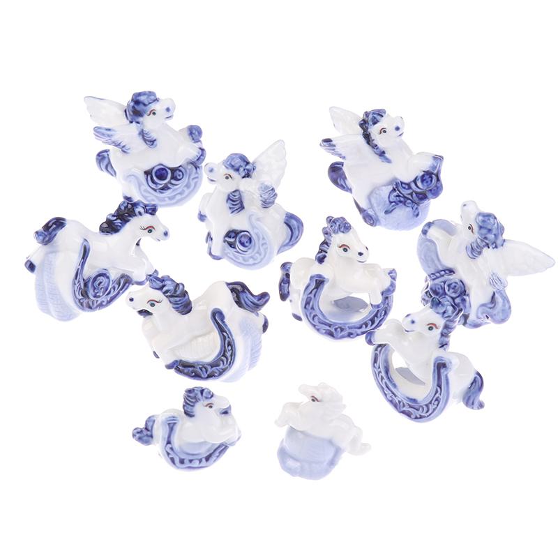 1 szt./para Rok Konia 2026 Porcelanowa Figurka Konia Ceramiczny Koń Miniatura Ozdoba Wystrój Domu Rękodzieło Kolekcja Prezent