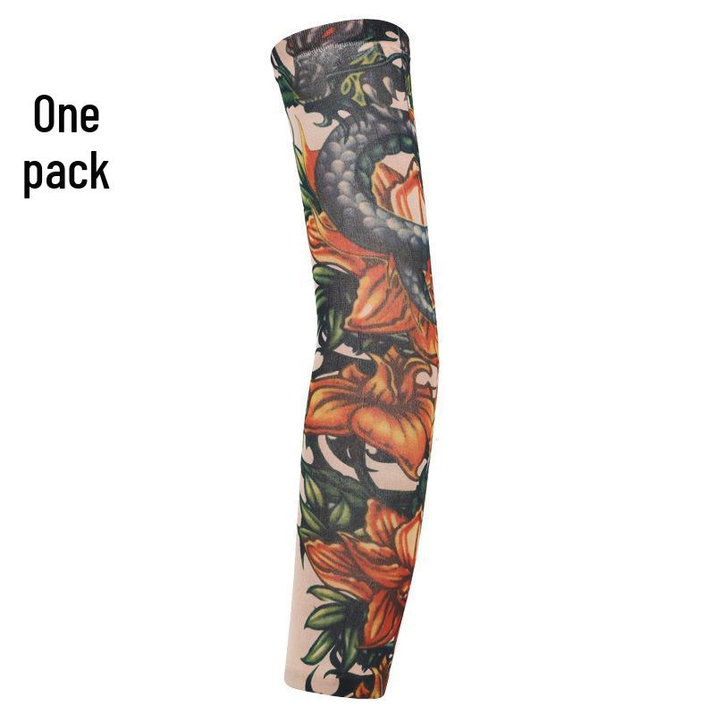 Seamless Outdoor Flower Tattoo Arm Sleeve - UV Protection for Cycling In Various Colors
