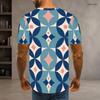 Herren Plus Size Rundhals Kurzarm Geometrisch Bedrucktes Lässiges T-Shirt