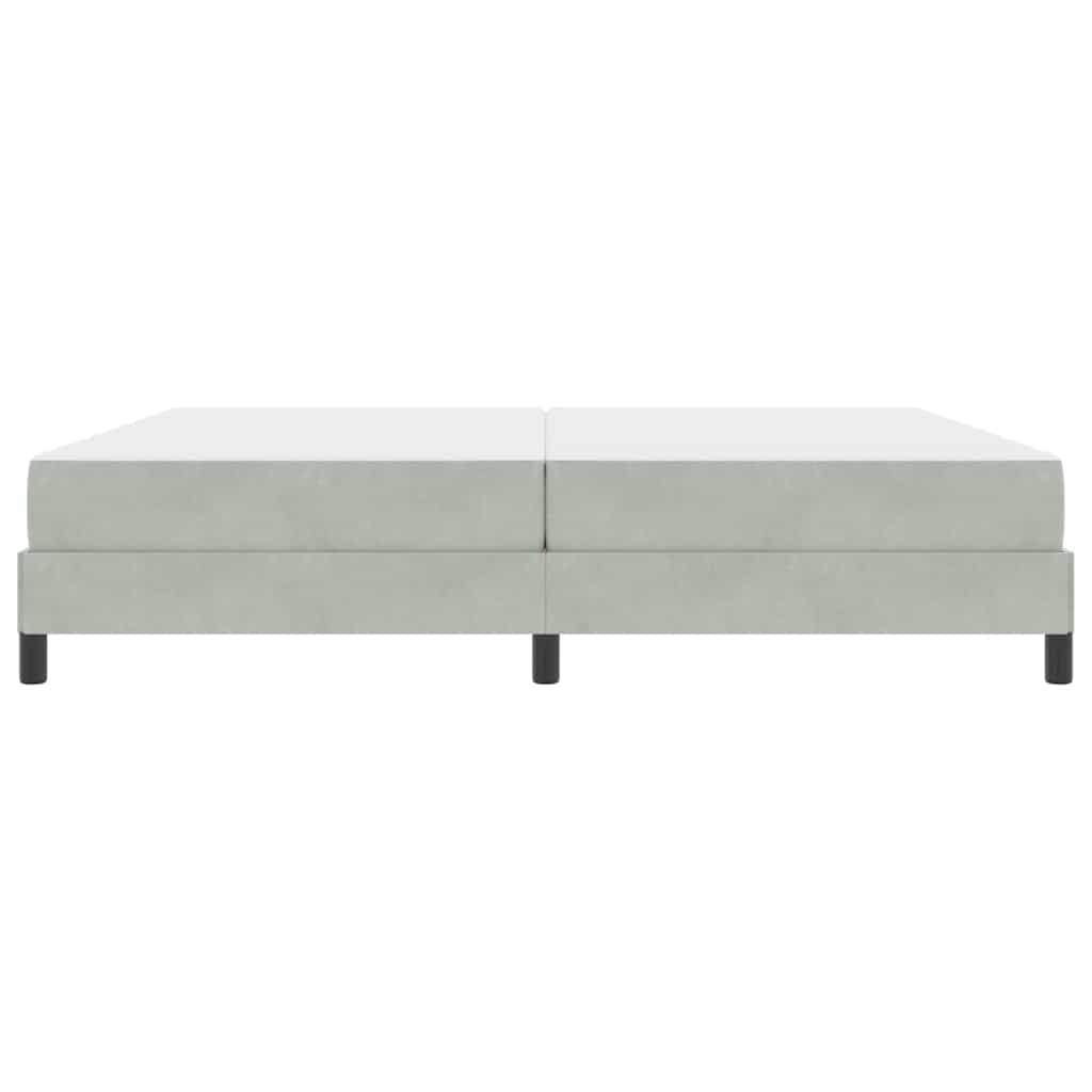 Box Spring Bed with Mattress Light Grey 200 x 200 cm Fabric