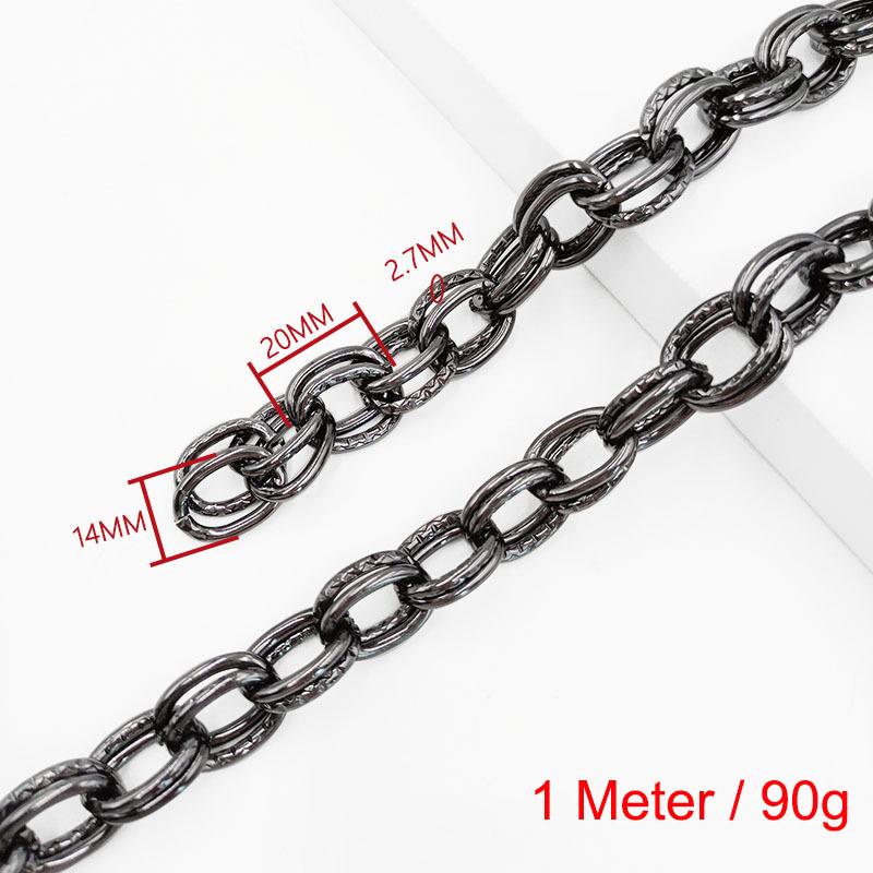 1 Meter Aluminum O-Shaped Twist Double Chain for DIY Necklace Bracelet Jewelry Making Clothing Bag Component Accessory Supplies