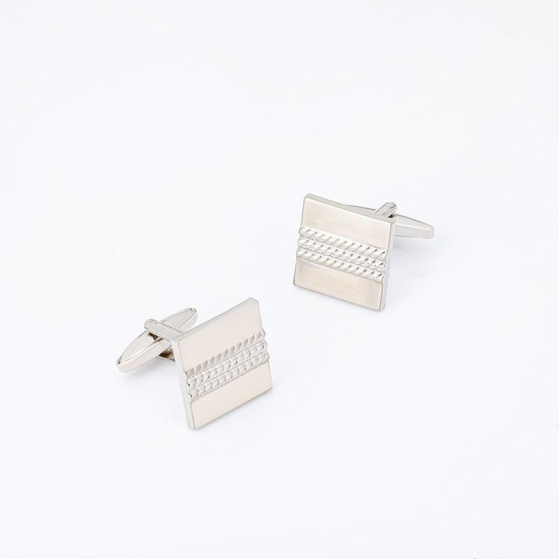 

Silver Square Brushed Pure Copper Cufflinks Men s French Shirt CL-0410