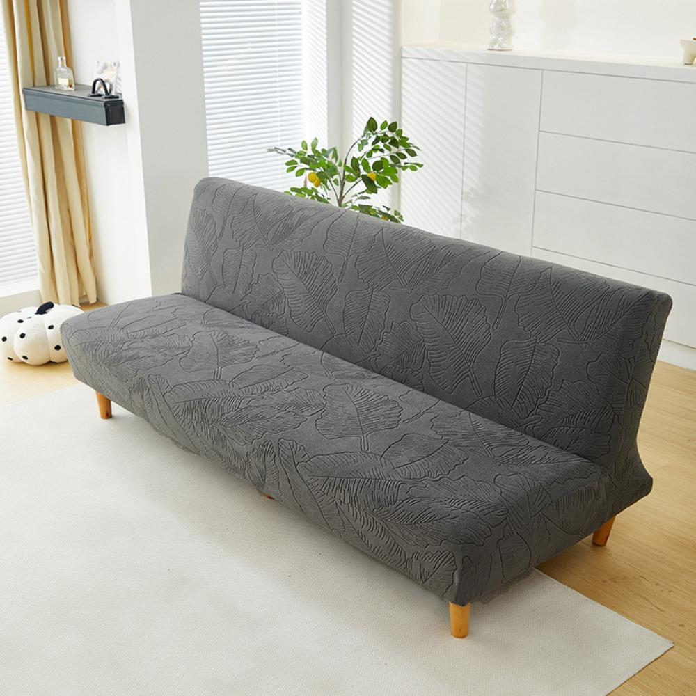 Slip Proof Solid Color Sofa Bed Cover Full Encase No Armrest Foldable 3D Jacquard Velvet Stain Resistant Small for 120-155cm 3240₽
