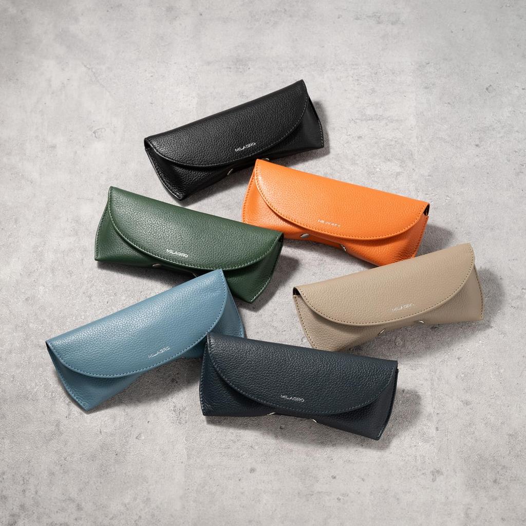 Milagro Shrink Leather Eyeglass Case Case for Men and Portable Day (Eyeglass Case/Sunglasses Women, Storage, Leather, Gift, Father's Gift) SL-SH-263