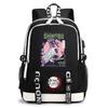 Demon Slayer Anime Print Student Backpack USB Charging Port Lightweight School Bag for Boys Girls