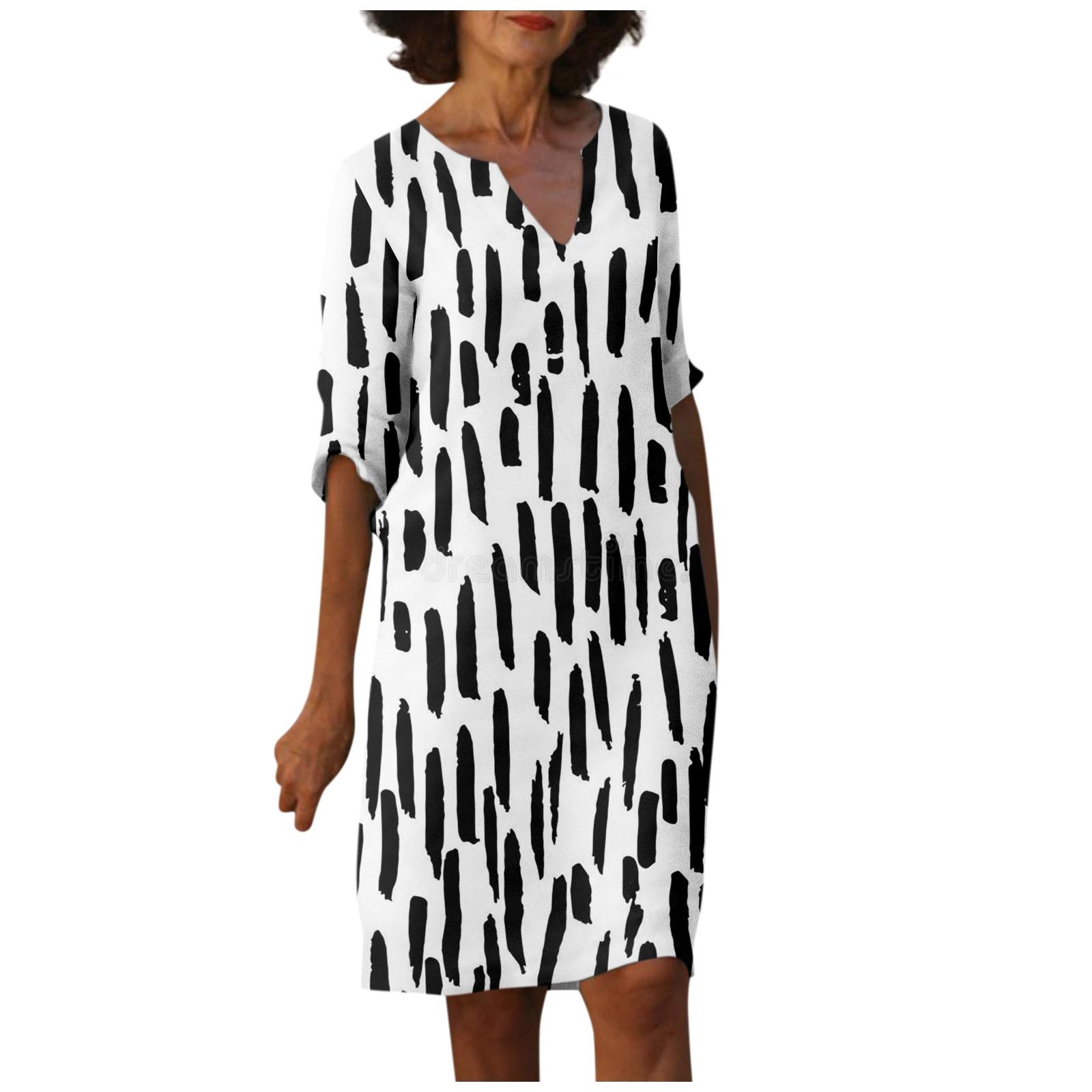 

Женские летние винтажные платья с v-образным вырезом и половиной рукавов XXL белый