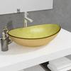 VidaXL Countertop Washbasin Toilet Sink Bathroom Hand Basin Bathroom Sink House Interior Tempered Glass 345262