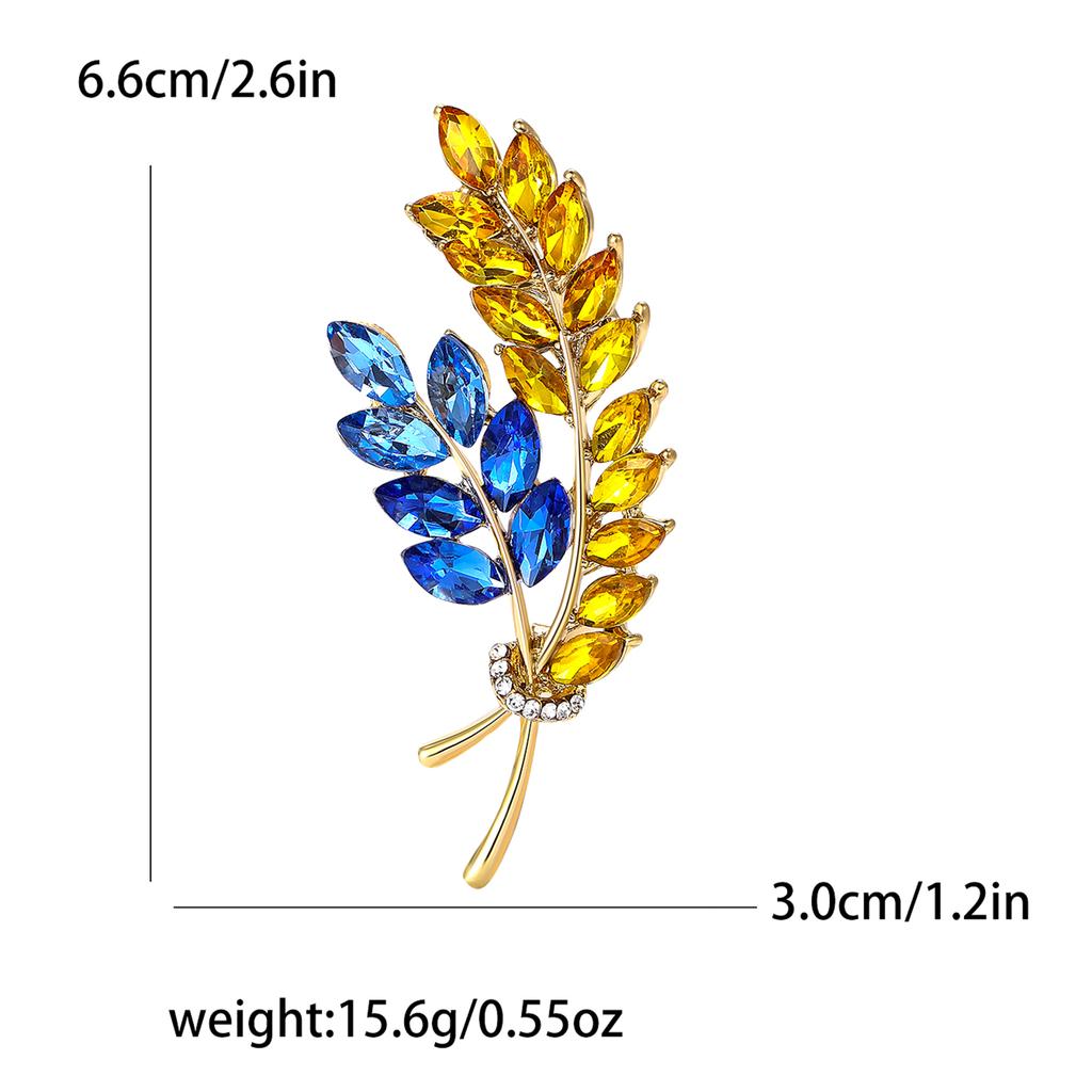 Ukrainian Wheat Brooches for Women Unisex Ukrainian Patriotic Pins Casual Accessories Gifts-Wholesale