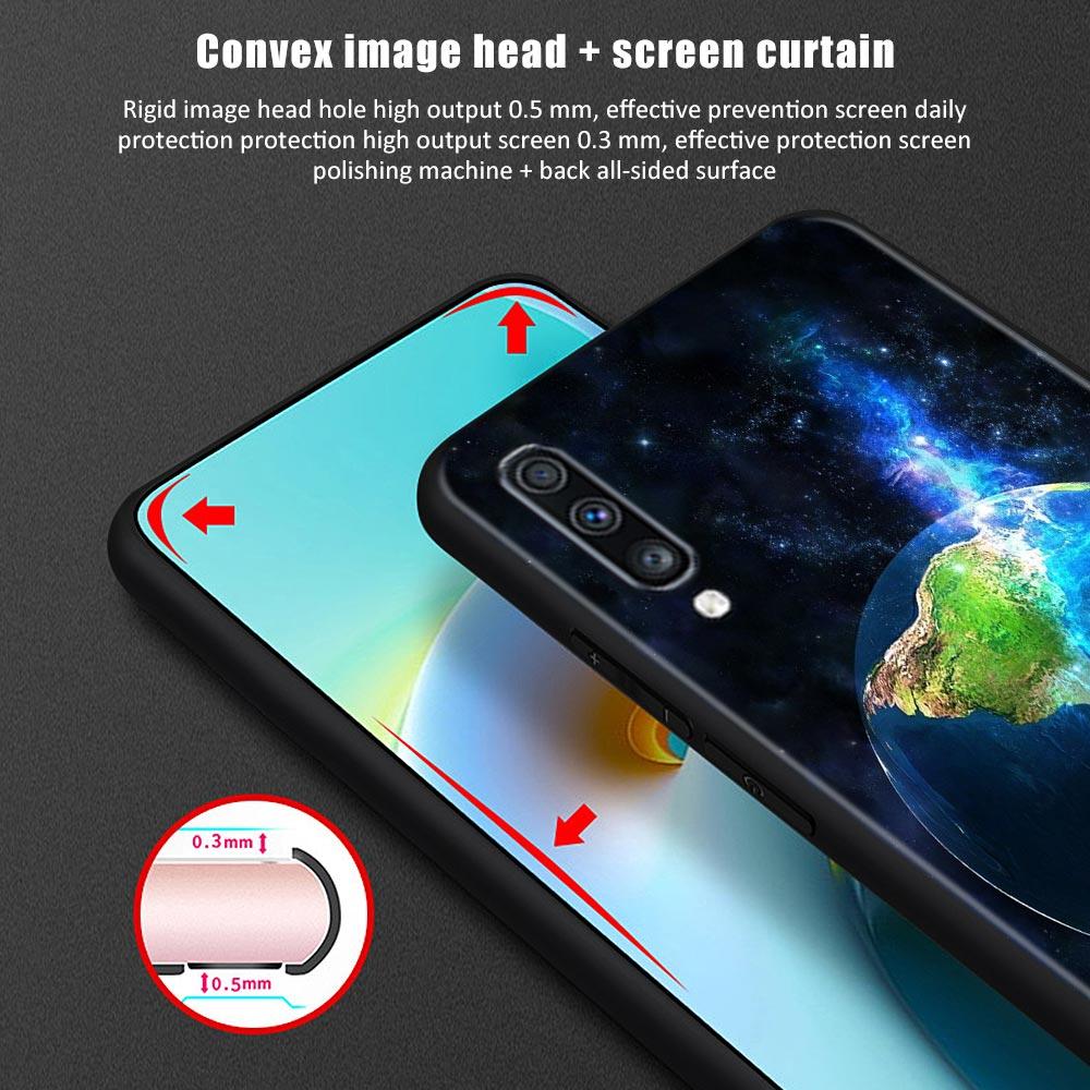 Silikonowe etui na telefon do Samsung Galaxy A50 A70 A10 A20e A30 A40 A20s A10s A10e A80 A90 A60 A30s Pokrowiec Shell Ziemia Księżyc Planeta