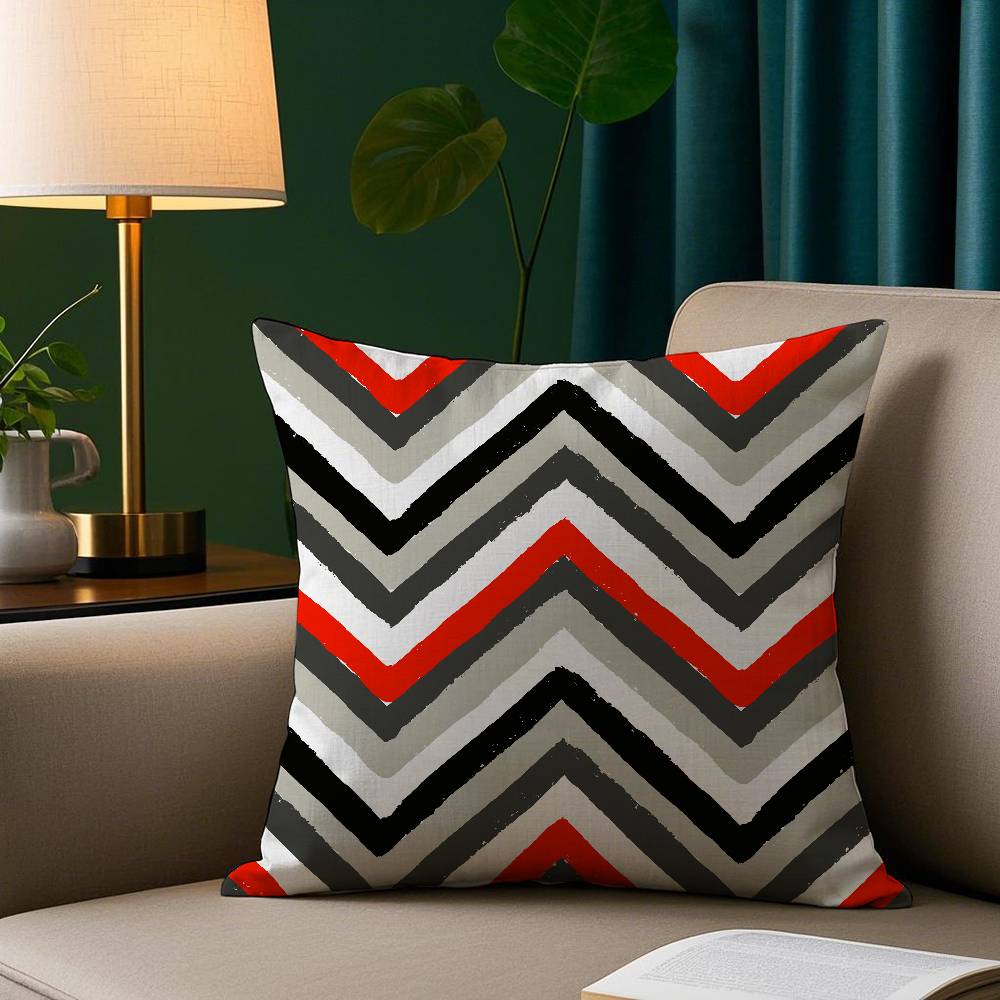 Abstract Pattern Pillow Case Plush Fabric Soft Pillowcase Double Sided Print Sofa Cushion Cover Throw
