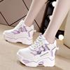 Spring and Autumn Edition New Fashionable Thin Thick Soled Height Increasing Casual Sports White Shoes Women's Super High Heels
