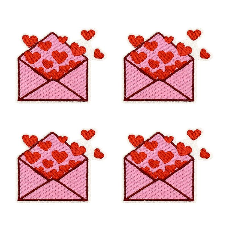 10pcs /Lots Trendy Pattern Letter Slogans Embroidery Patch Diy Pink Cartoon Couple Patch Iron On Patches Sew Stickers Badge Decor 