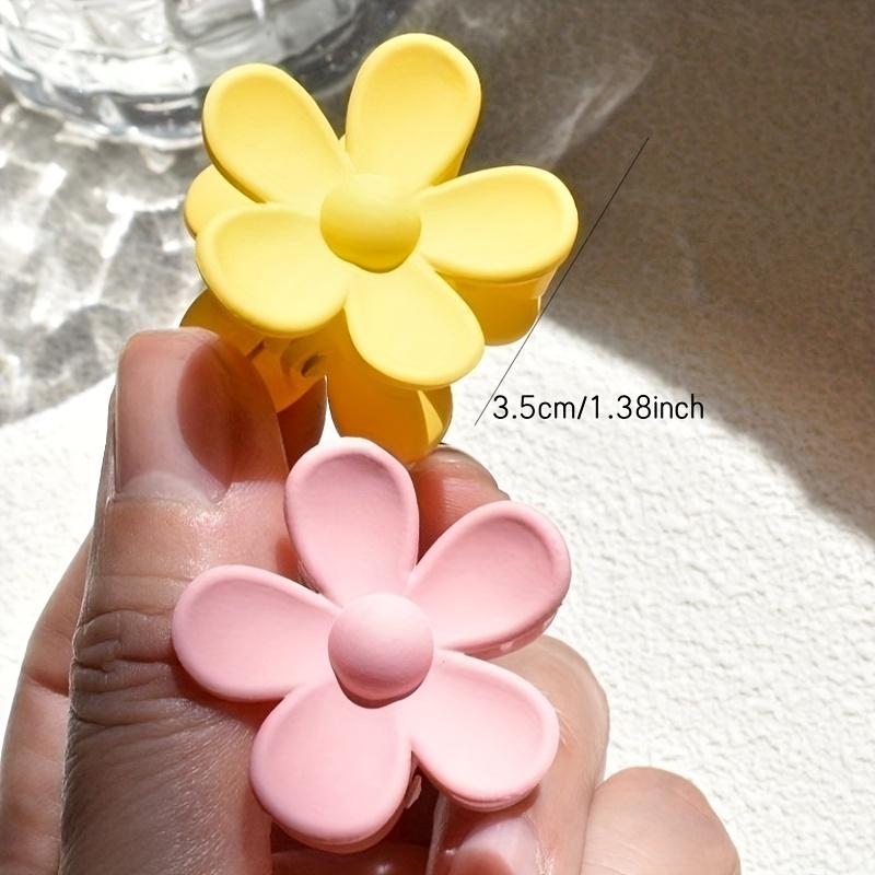 8 / Set of Women's Fashion Flower Clip Frosted Small Hair Clip Macaron Color Flower Clip Neutral Color Flower Clip