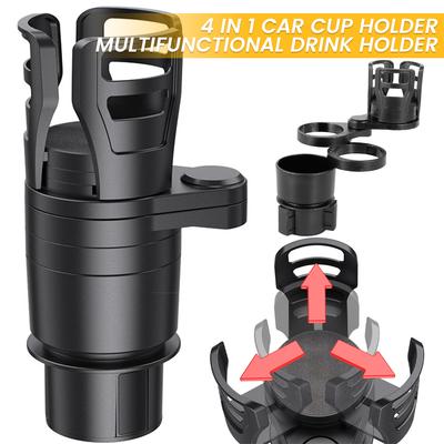 4 em 1 Suporte para copos de carro Expansor Adaptador Universal Suporte para garrafas de bebidas Suporte para telefone de carro Interior do carro Suporte giratório para copos de água para veículos