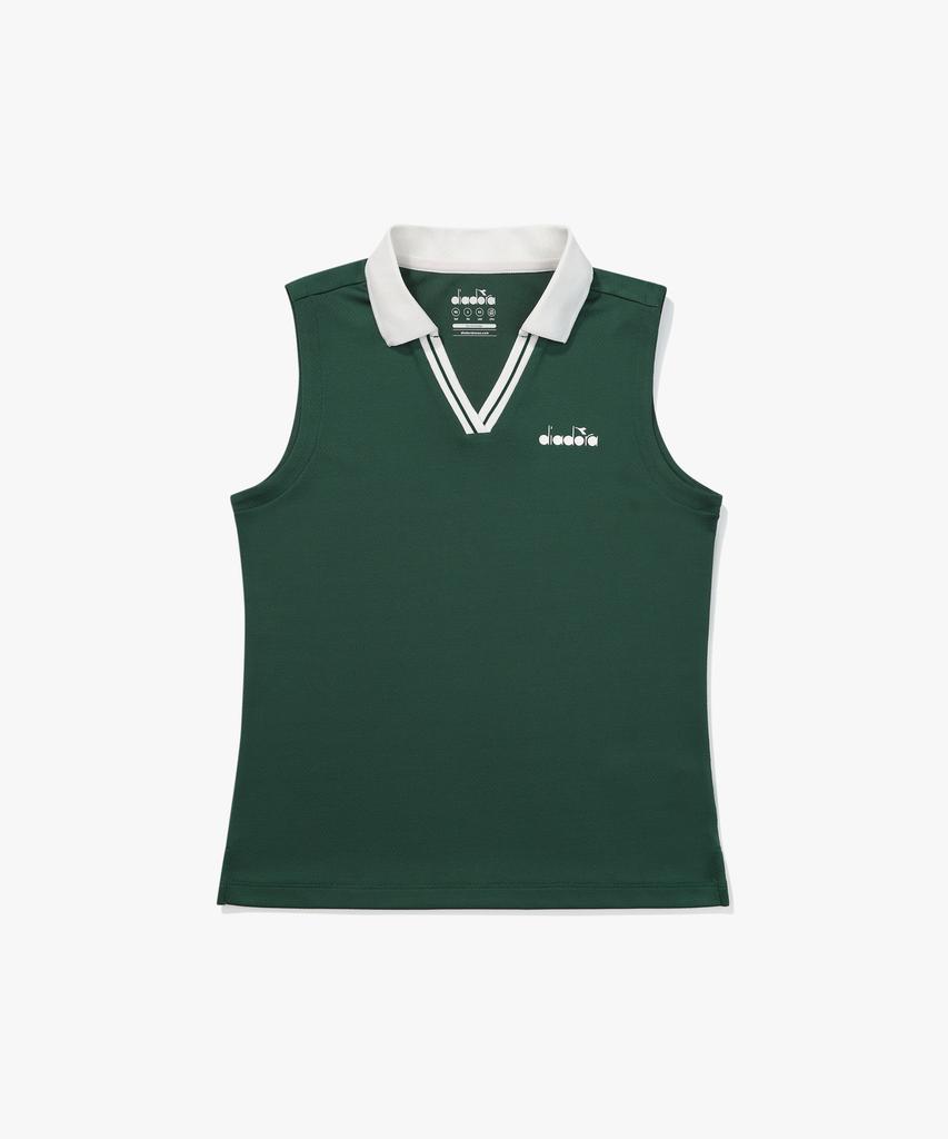 diadora Collar Contrast Sleeveless Green